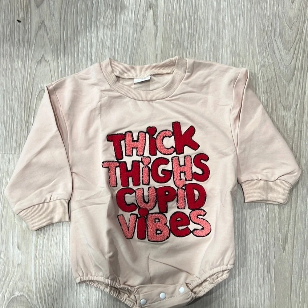Pink Baby Onesie with Red Text